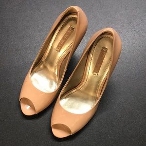 Nine West Nude Peep Toe Pumps